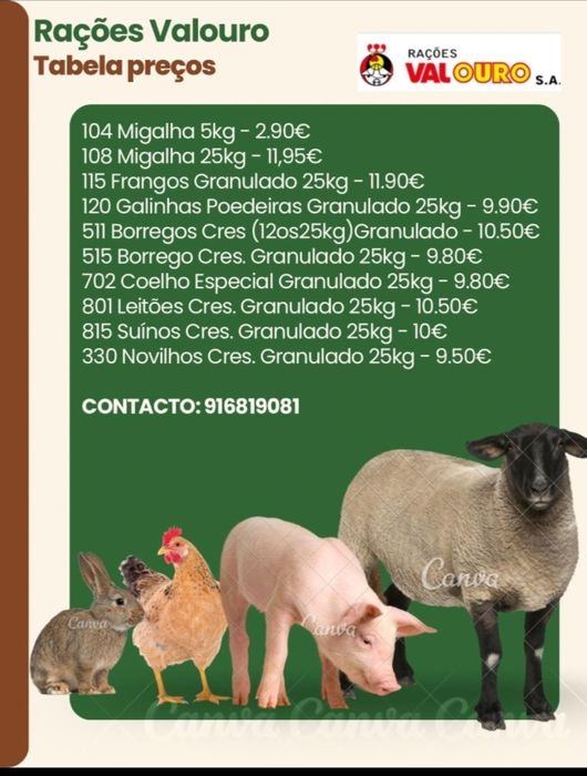 Rações/farinha Bom preço