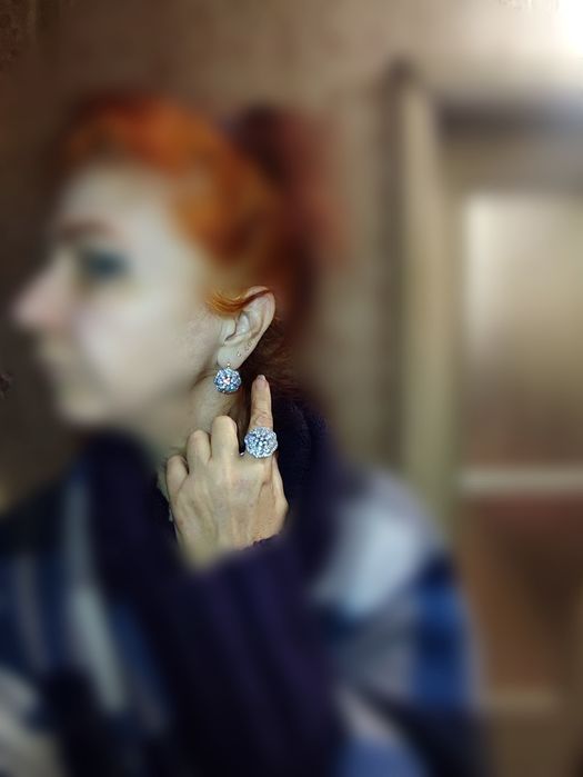 Позолота 14 карат белая/желтая, ювелирная бижутерия серьгии кольцо 18р