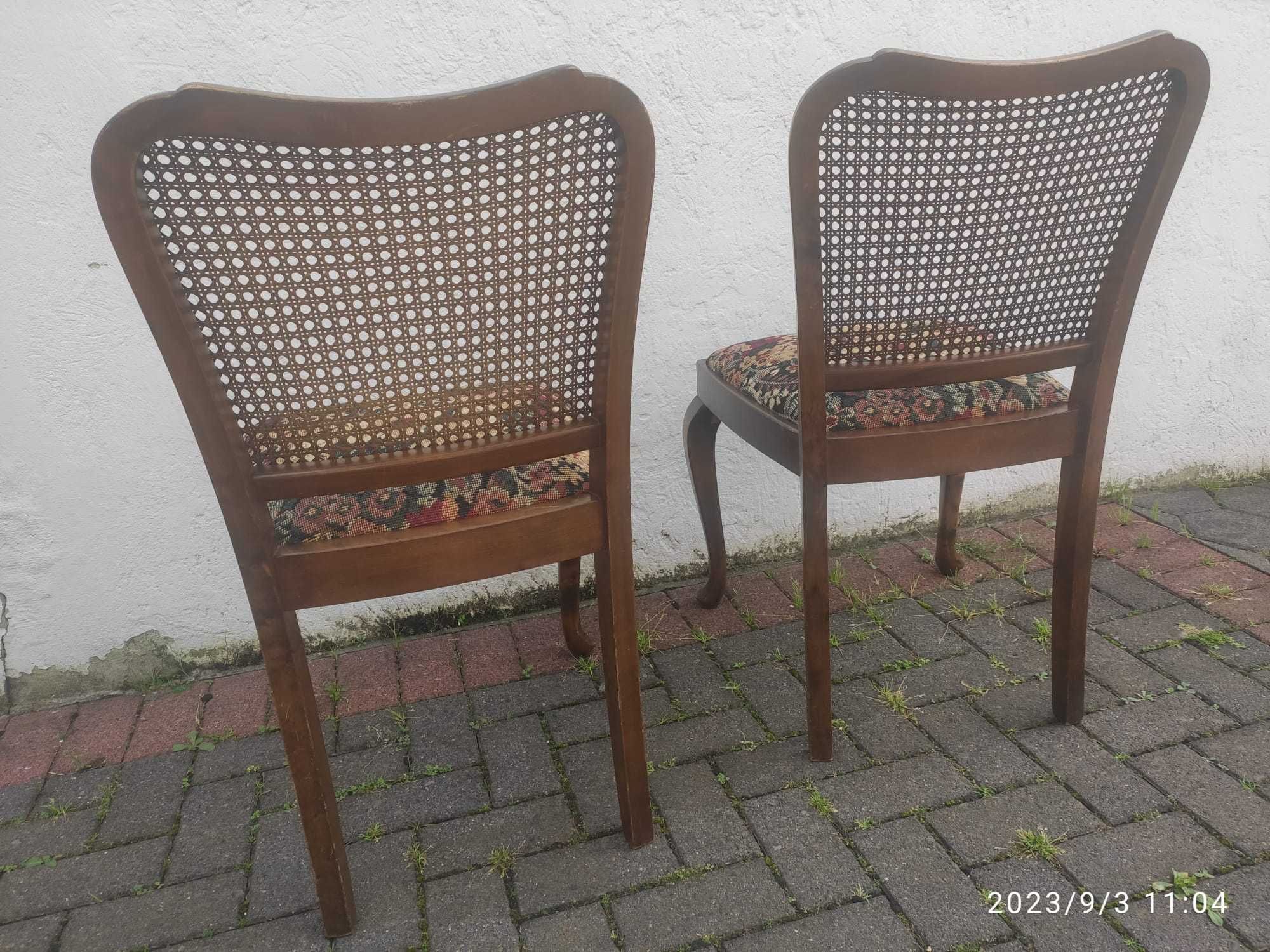 Przepiękne krzesła-drewno-dąb, lata 70/80 -unikatowe/cena dot. 2szt.