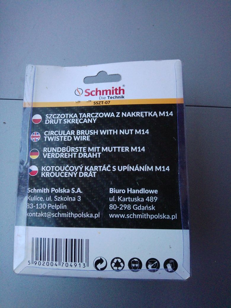 Szczotka tarczowa z nakrętką  M14 drut skręcany 100 mm