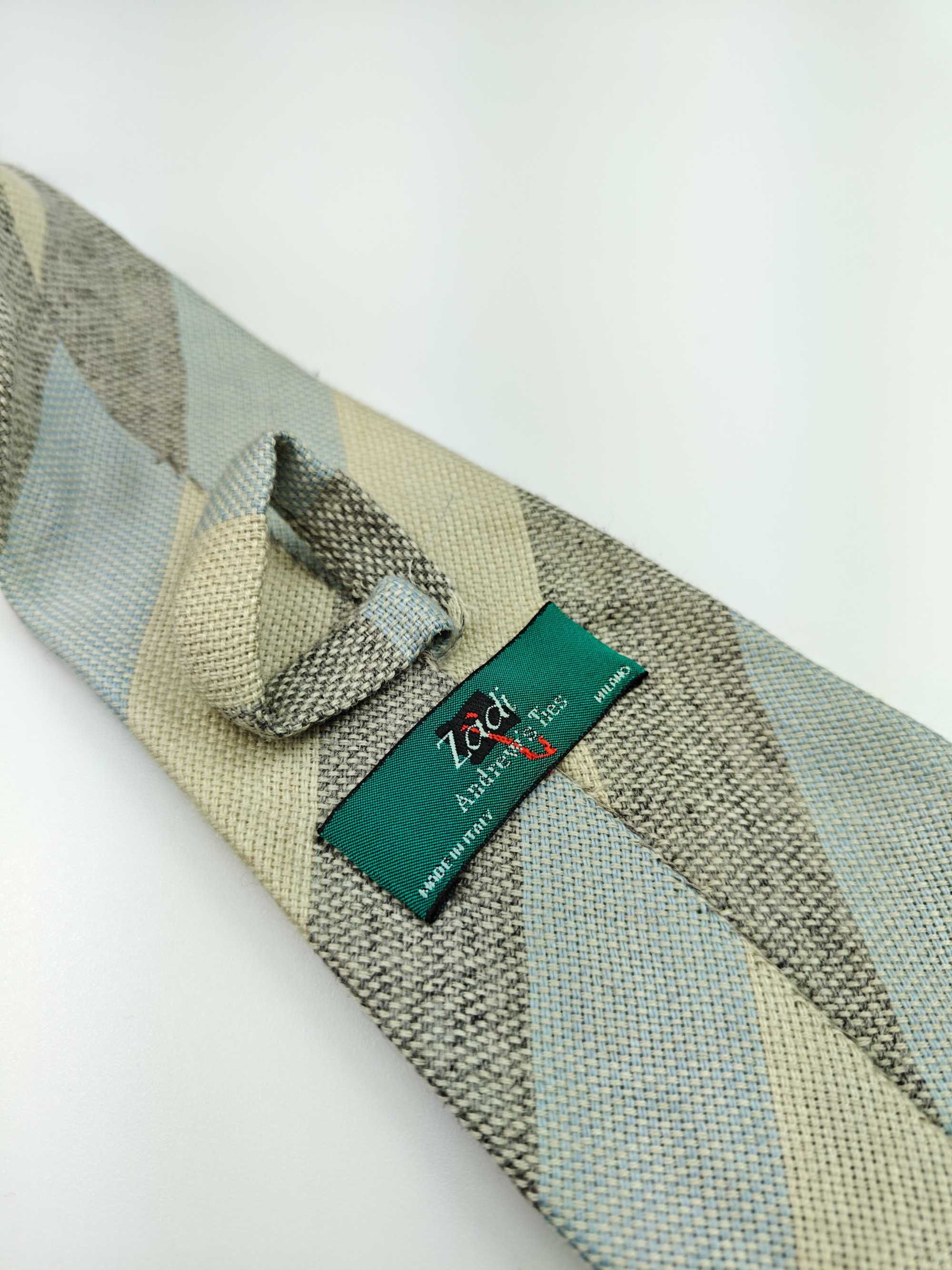 Zadi Andrew's Ties kremowy kaszmirowy krawat w paski regimental wrz09