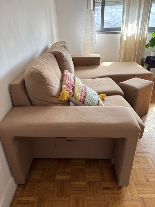 Vendo sofá 3 lugares + puf (ler todo anúncio)
