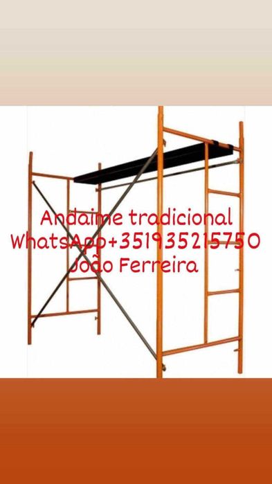 Andaime tradicional e cavaletes