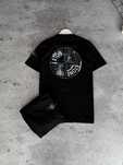 Stone Island Black | Чоловічий комплект: футболка + шорти | Premium
