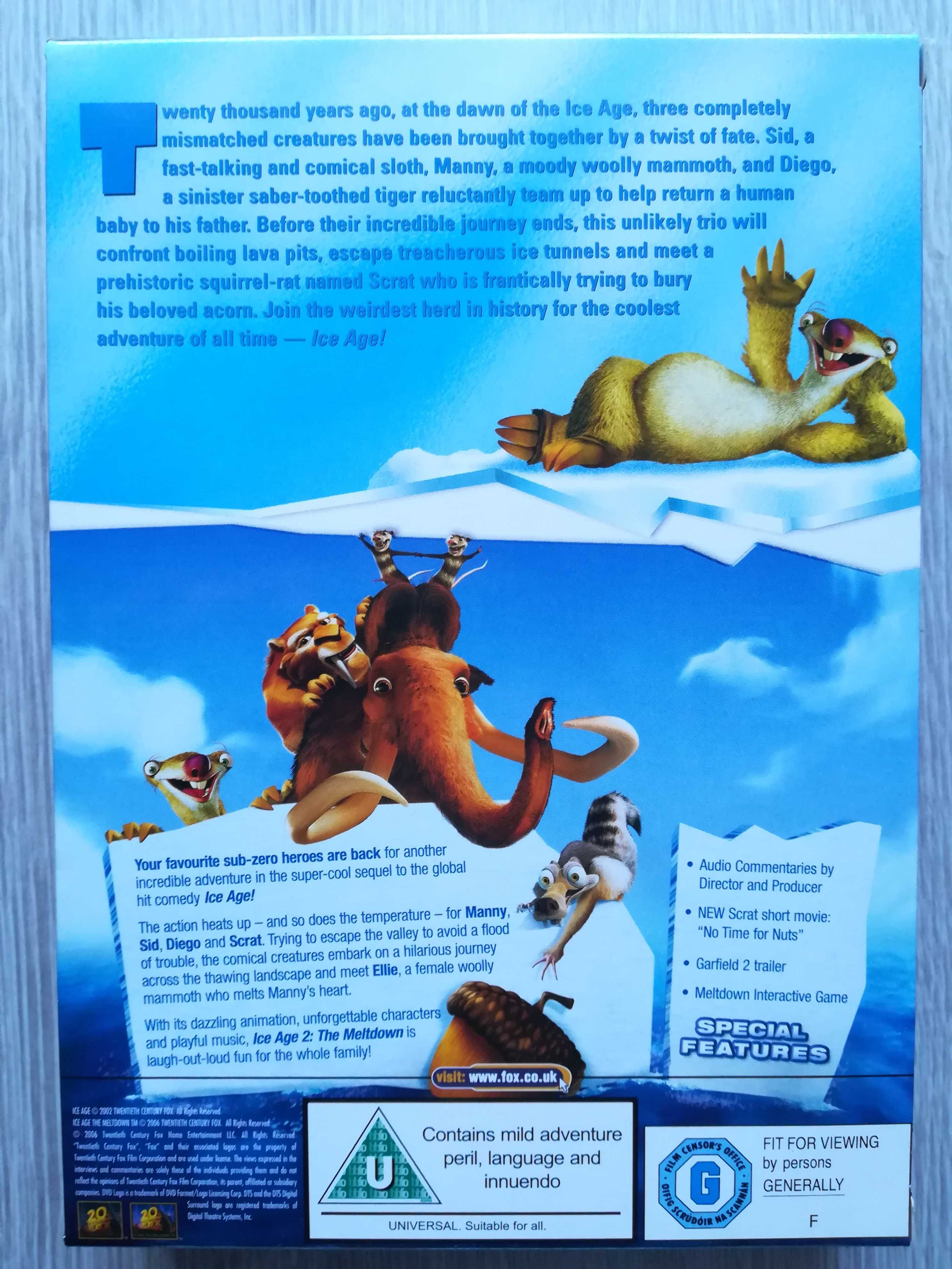 Ice Age Epoka Lodowcowa 2 filmy na DVD