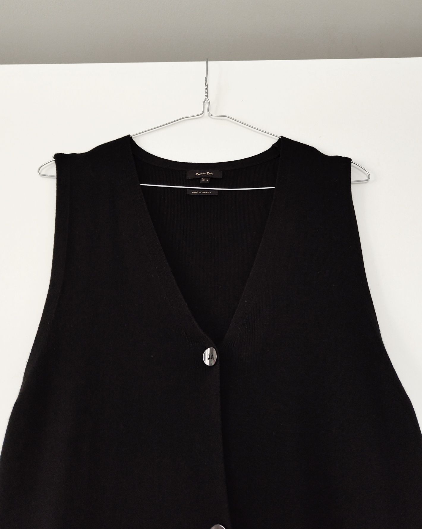 Kamizelka Massimo dutti 38 M czarna wiskozowa długa