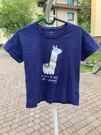 T-shirt dziecięcy 152 cm ENDO, zabawny nadruk - lama/alpaka