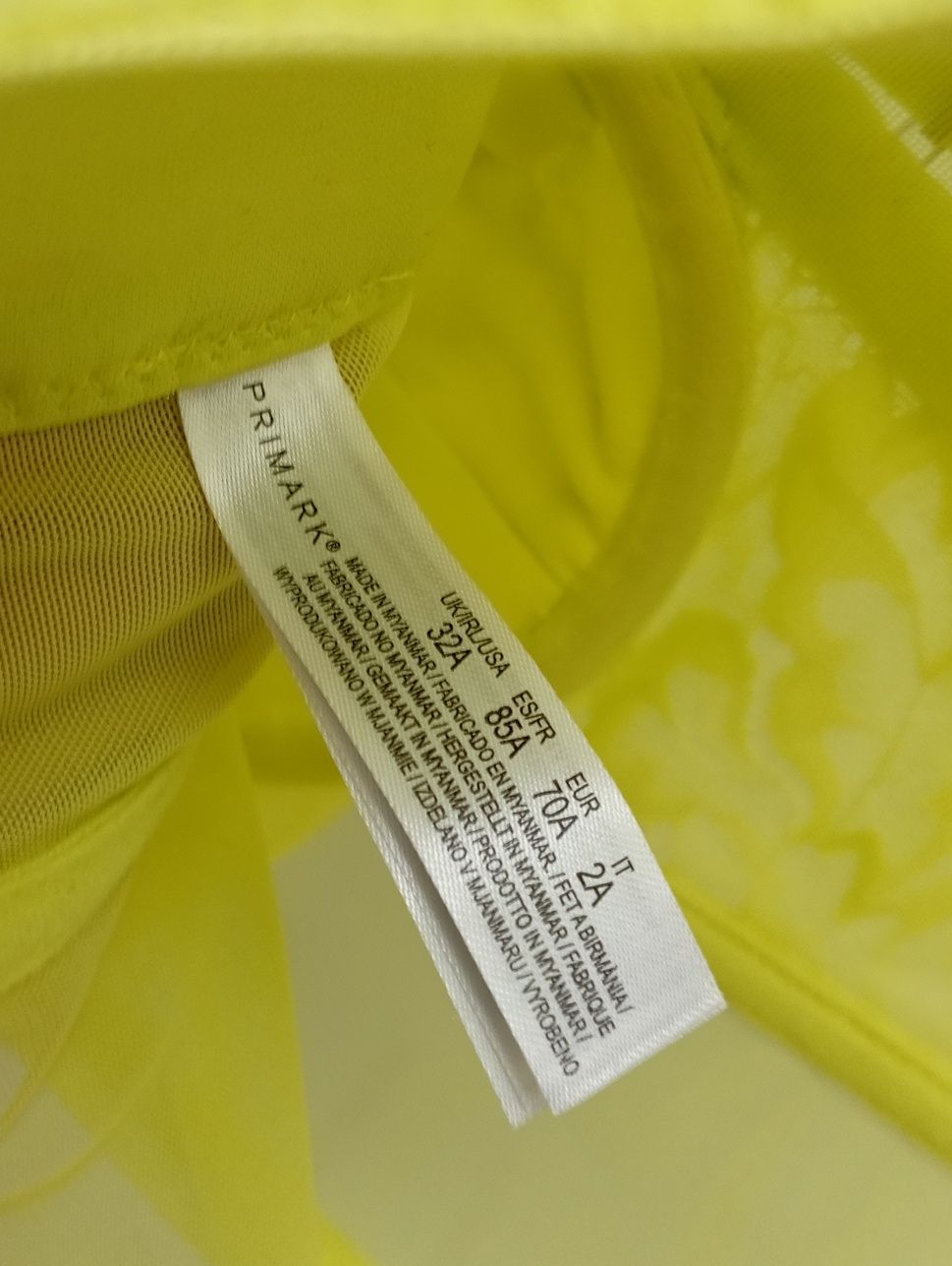 Primark koronkowy gorset w intensywnym kolorze limonka 70A