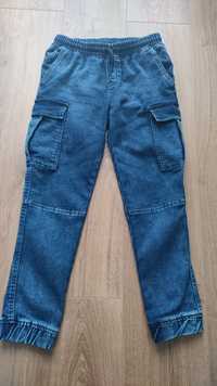 Spodnie dżinsy bojówki młodzieżowe rozmiar 152