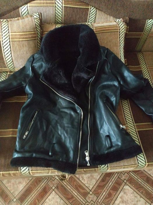 Дубленка кожаная косуха Авиатор женская