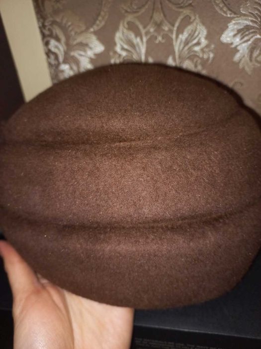 Фетрова жіноча шляпка, берет, капелюх Helen Line, коричневий, 54-55 см