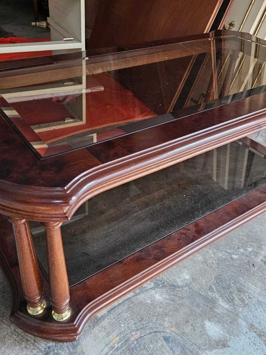 Mesa de centro madeira c/ vidro