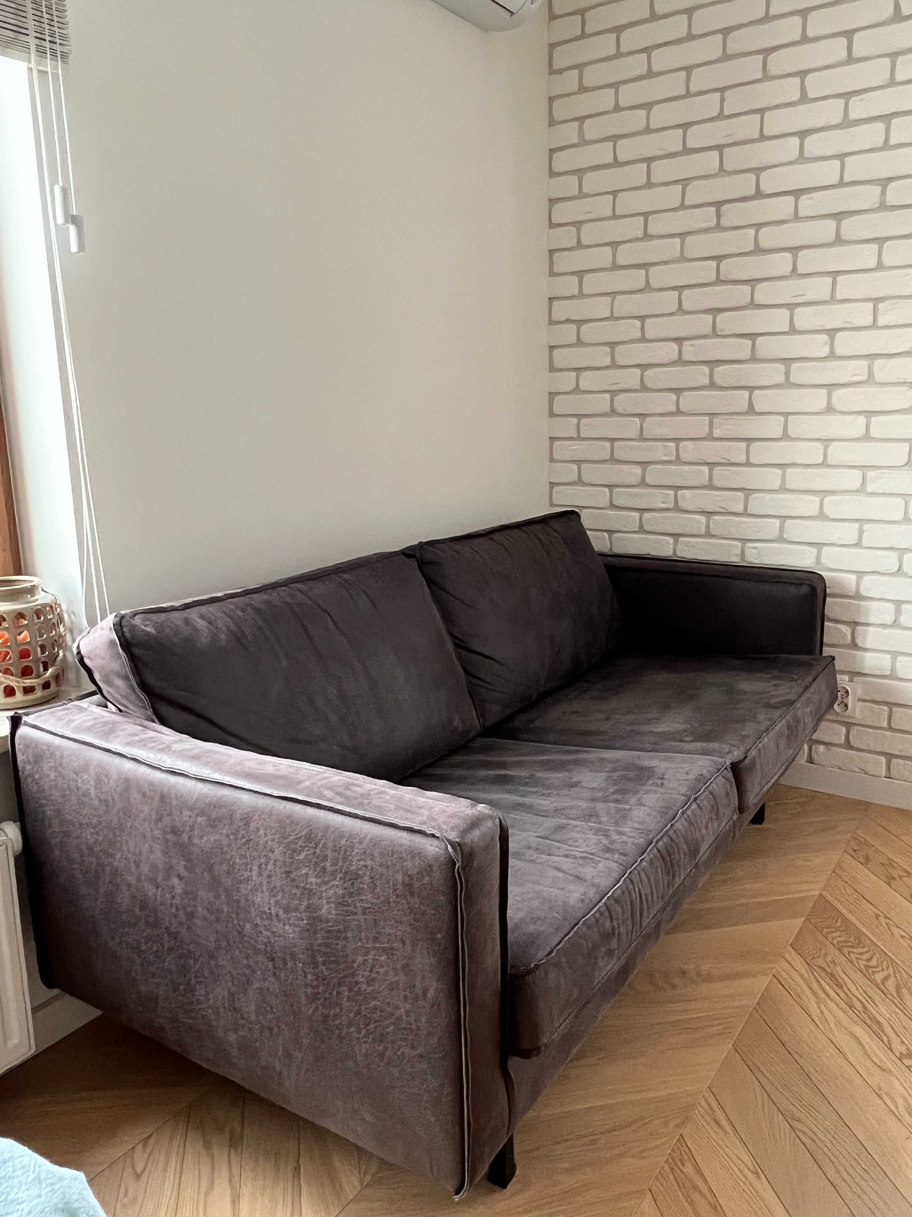 Sofa 2,5-osobowa skórzana RODEO czarny Be Pure