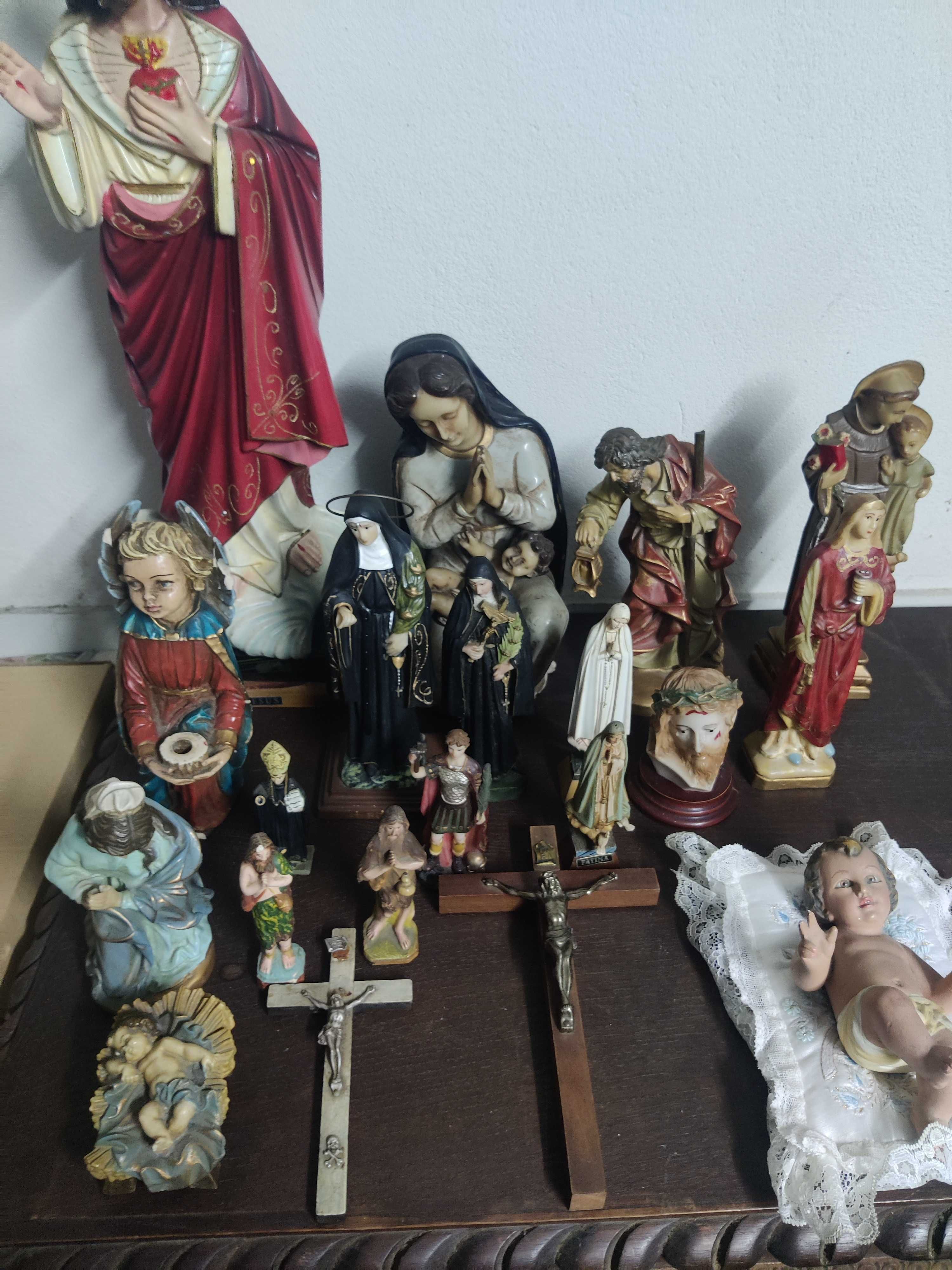 Peças de arte sacra religiosas decoração imagens de santos