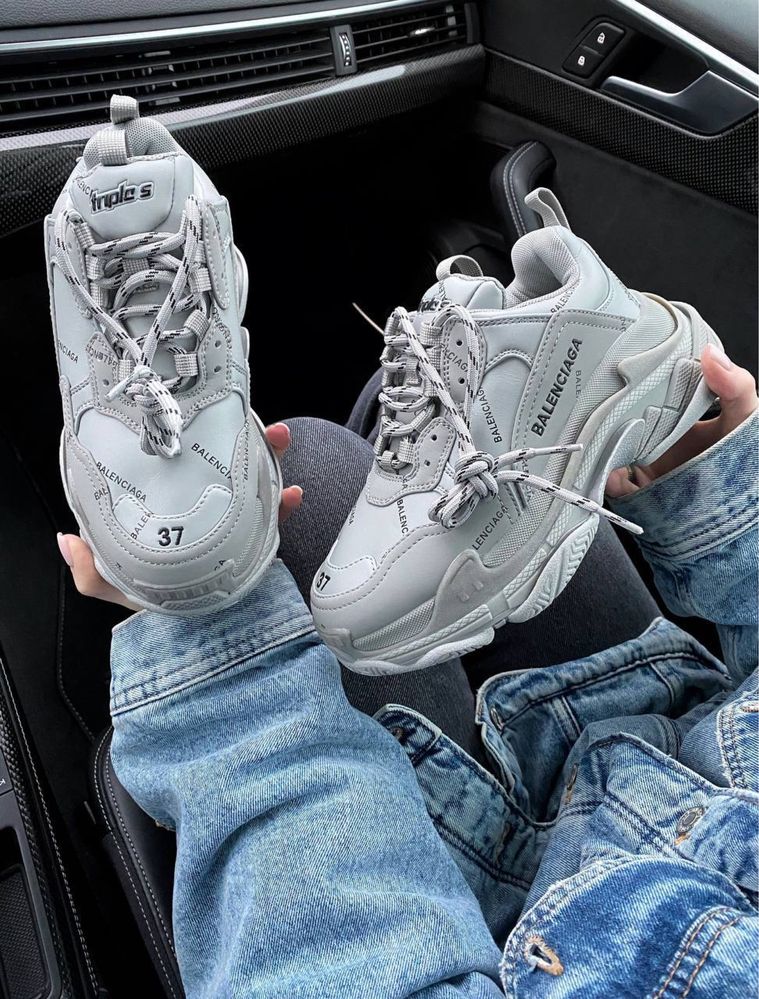 Buty Balenciaga Triple S Grey Logo 36-40 damskie trampki sneakersy