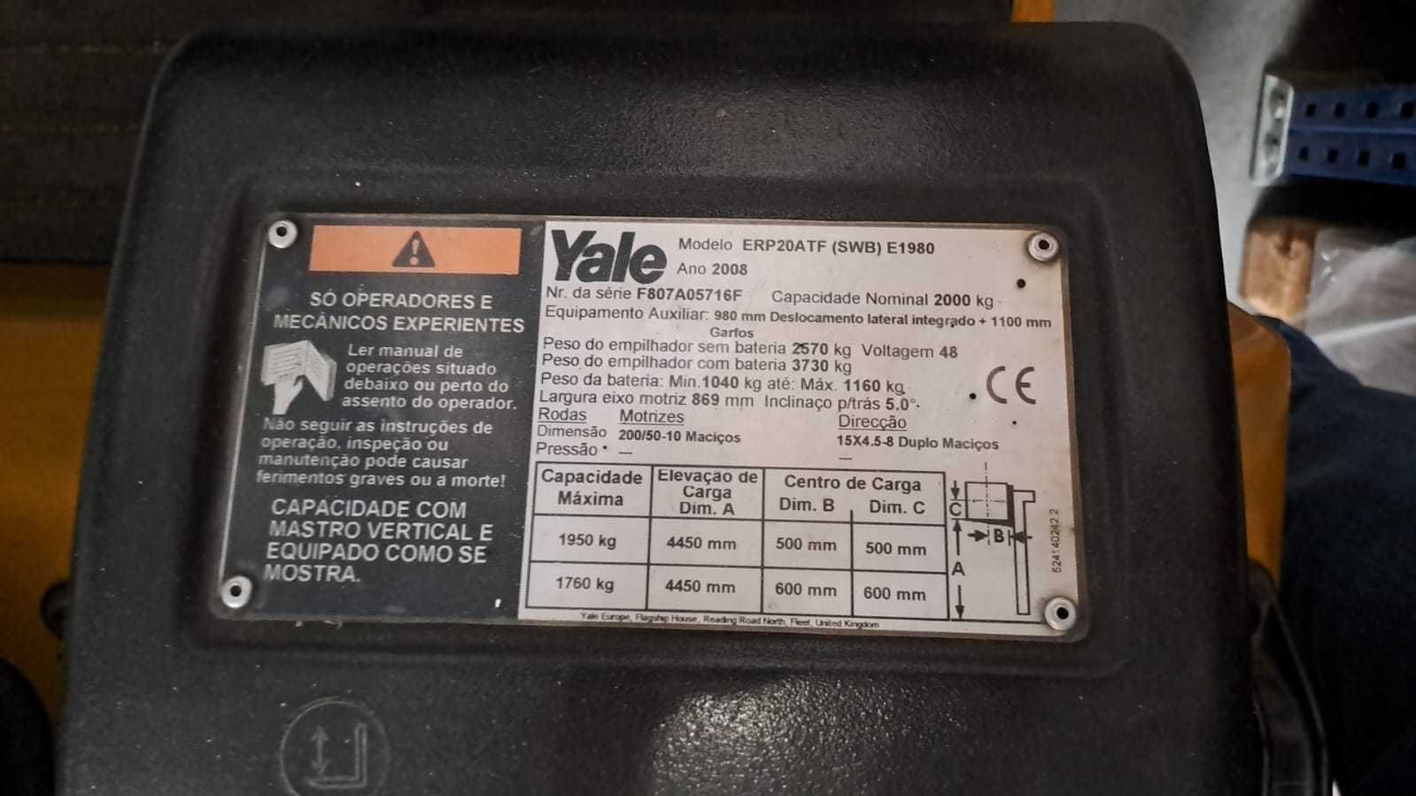 Empilhador Yale ERP20ATF – Preço Competitivo