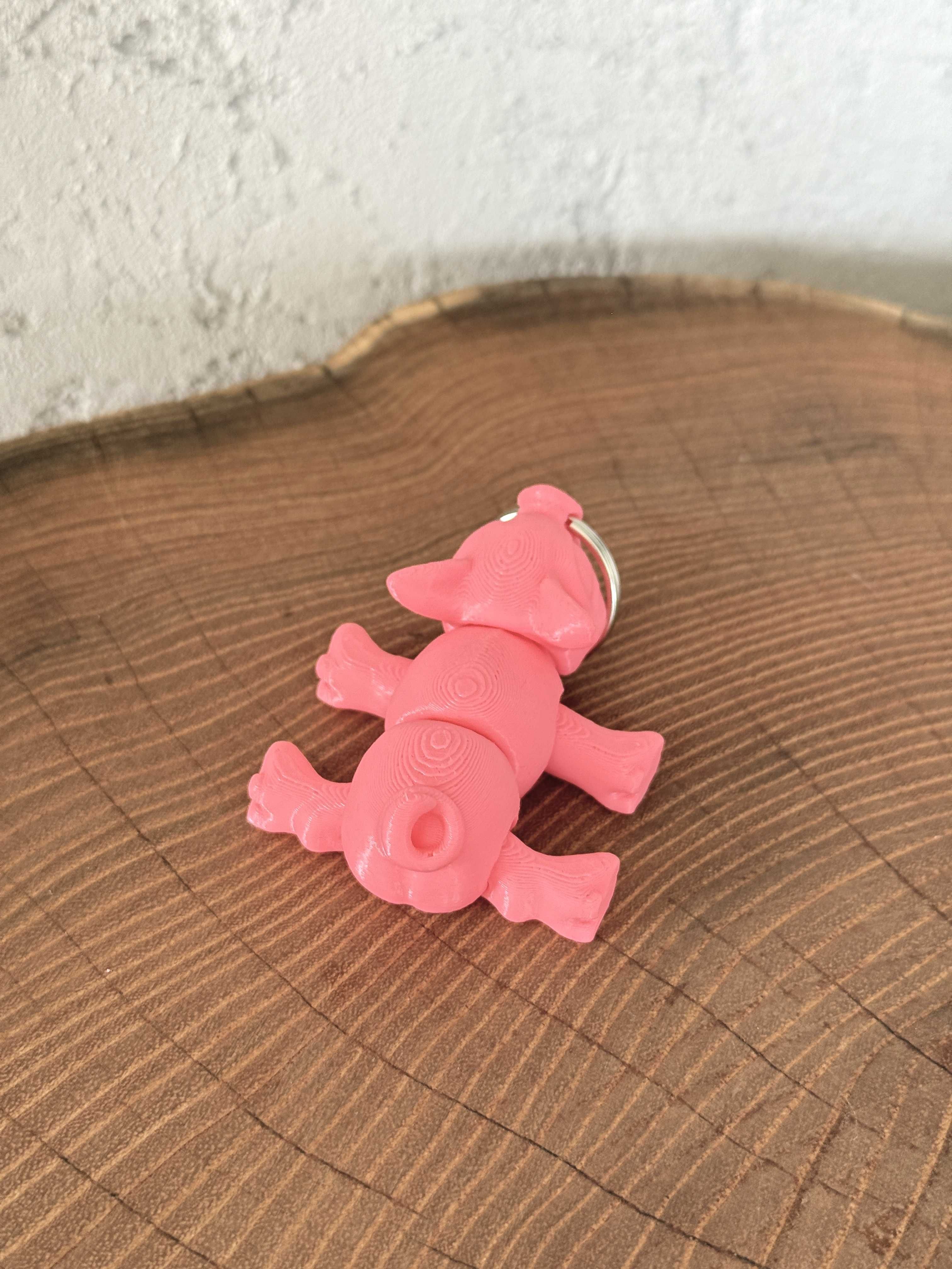 Brelok ruchoma Świnka, druk 3D, dekoracja-mini figurka-zabawka-prezent