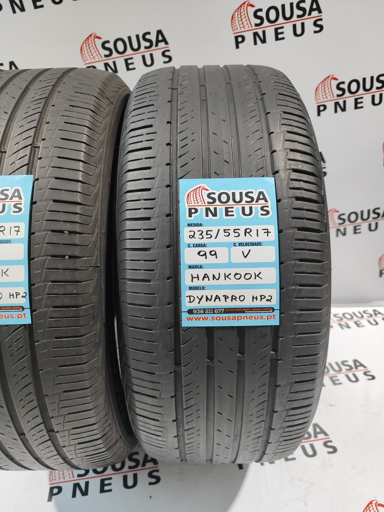 2 pneus semi novos 235-55R17 Hankook - Oferta dos Portes