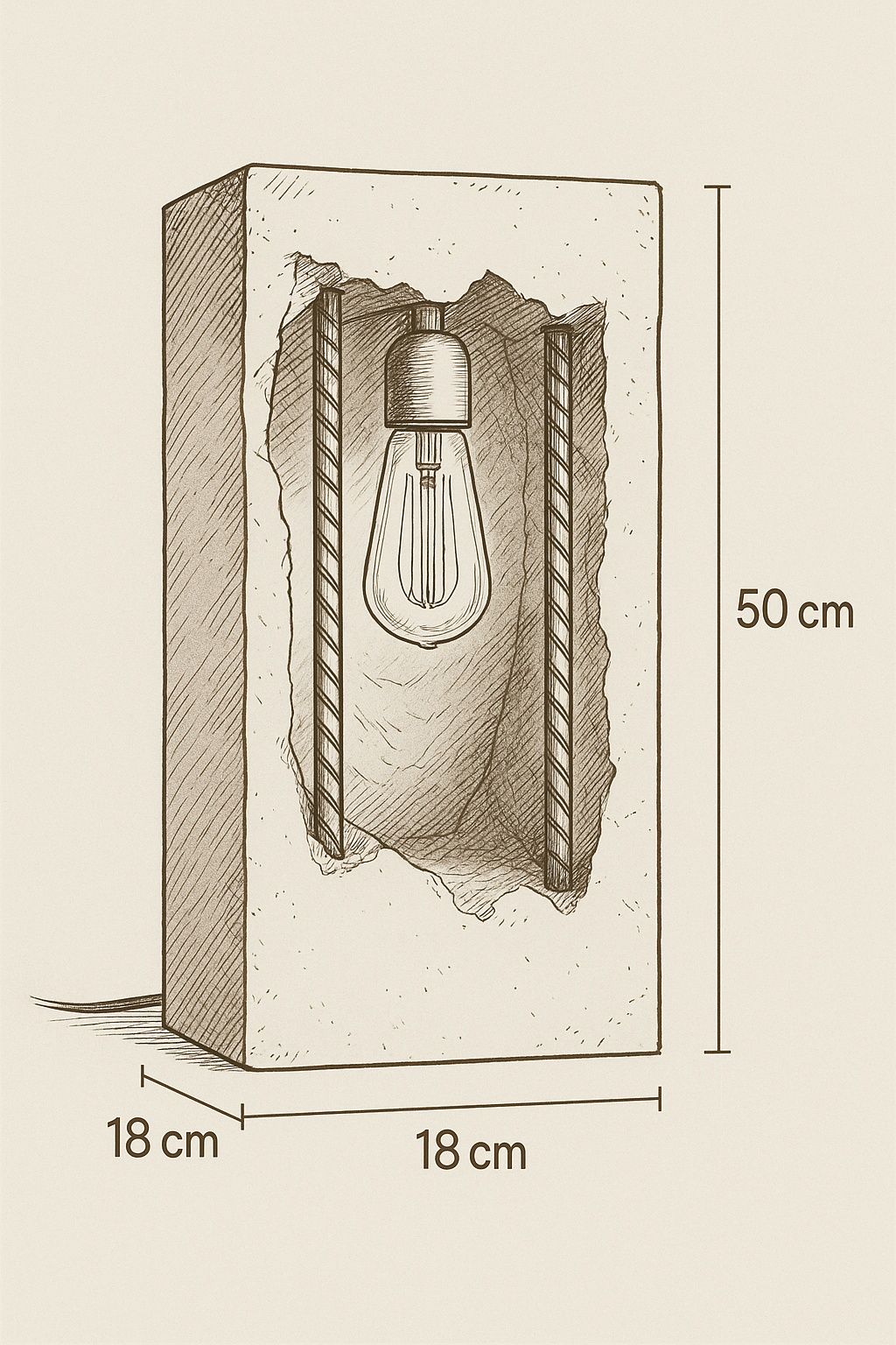 RAW GLOW – Betonowa Lampa Loftowa