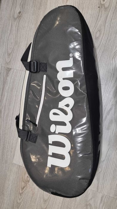 Super torba - Wilson Super Tour 9 Racket Bag - Czarno/szara