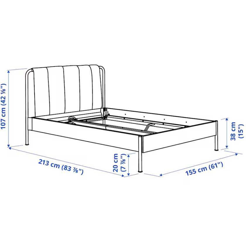 Conjunto de quarto C/ colchão EMMA, duas mesinhas de cabeceira e cama