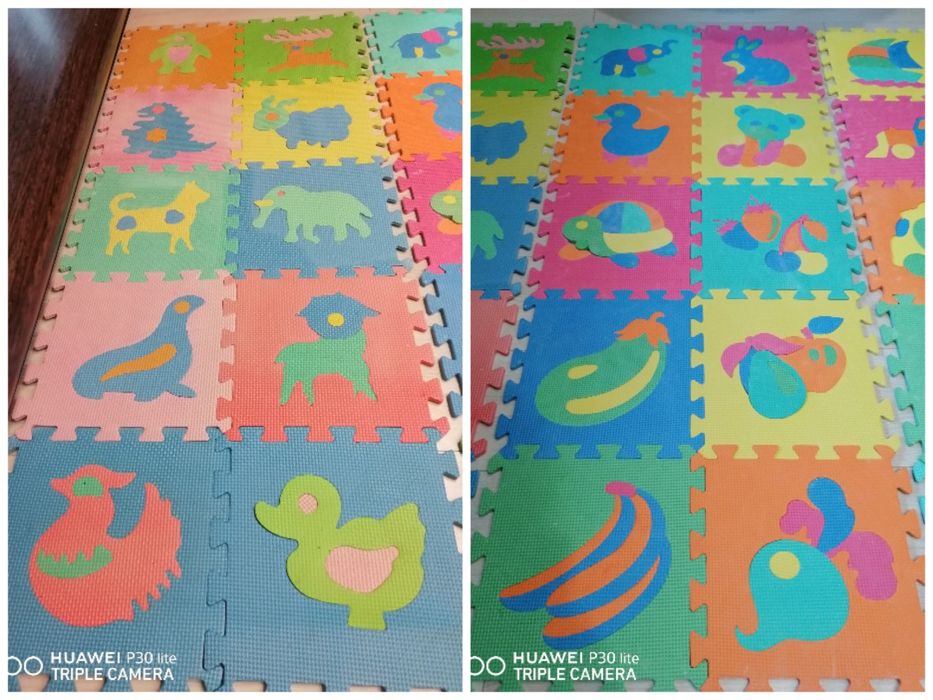 Набір пазли килимок тварини техніка фрукти-овочи букви абетка