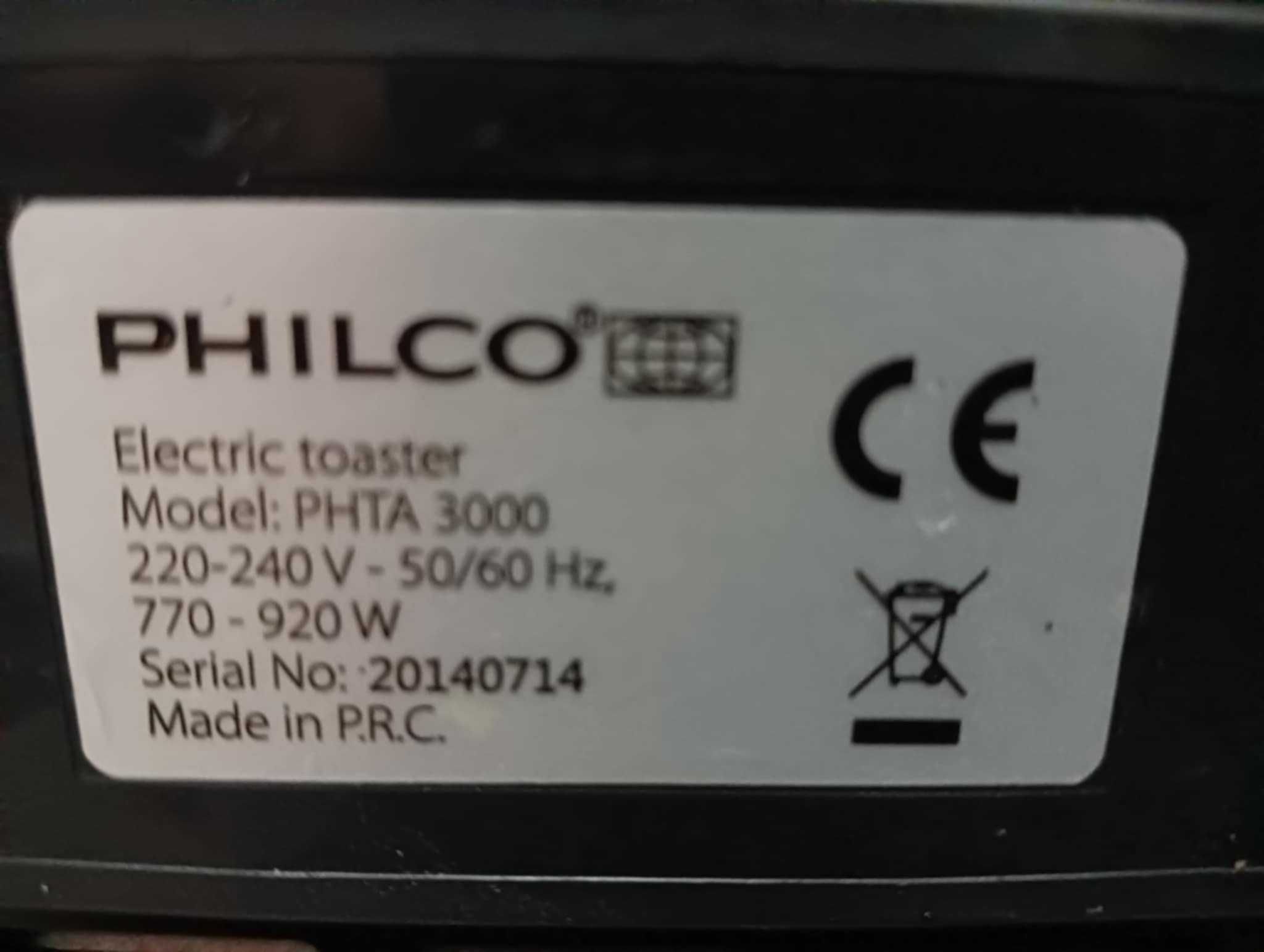 Toster elektryczny Philco PHTA 3000 moc max 920W STAN BDB