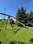 Ogrodowy plac zabaw - huśtawki/zjeżdżalnia/trampolina