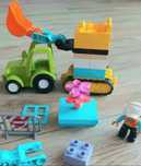Klocki Lego Duplo zestaw duży kolorowy ciagnik ludzik dźwig