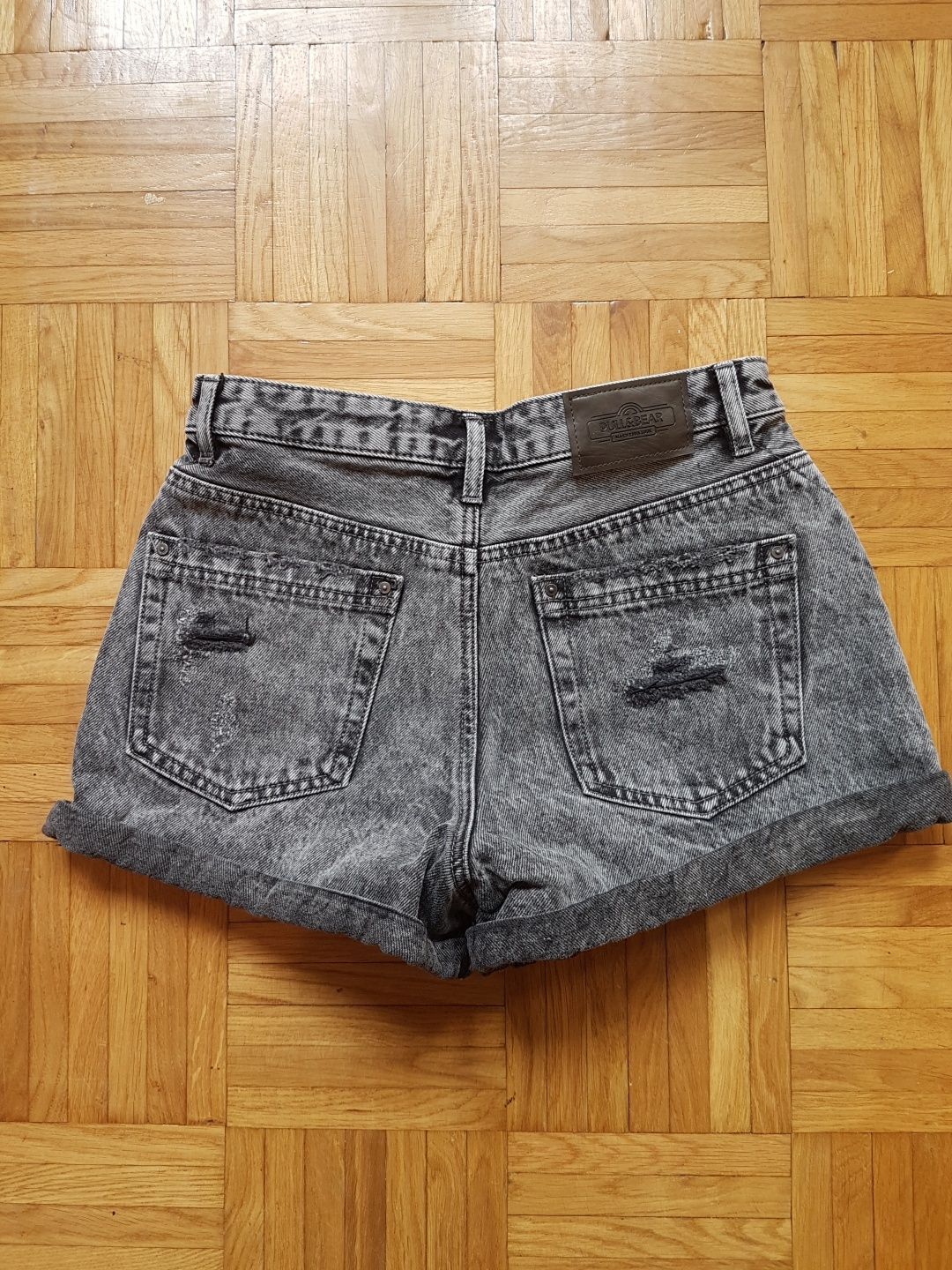 Spodenki r. XS Pull & Bear Jeansowe z wysokim stanem 34 wysoki stan