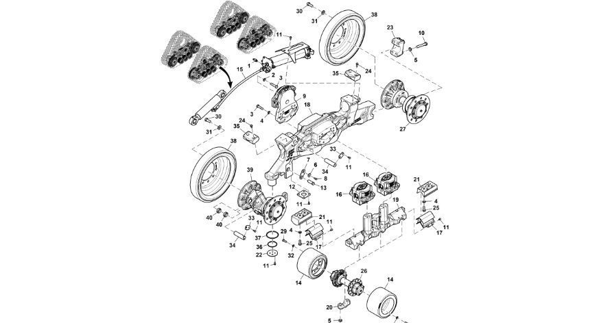John Deere 9470RX - Belka R559555 (Gąsienice i obciążniki)
