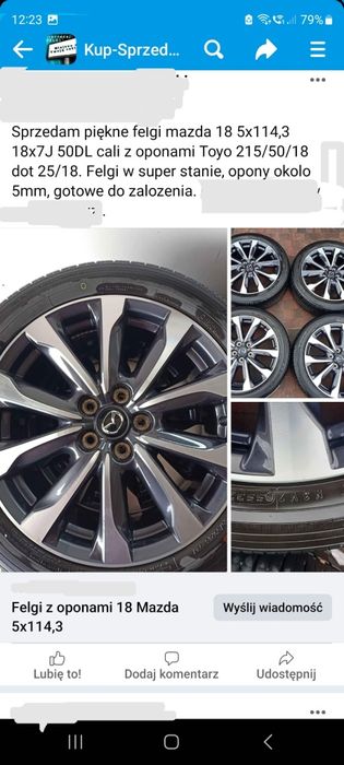 Opony, felgi aluminiowe 18' mazda 6, cx3, cx5