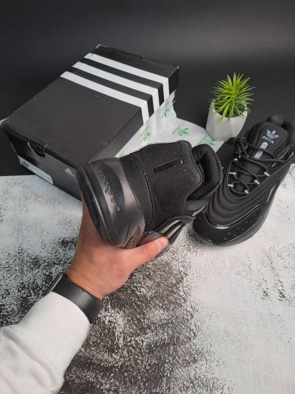 СКИДКА! 41 (25,5см) Adidas Ozelia Black адидас озеля озелі чорні адіки
