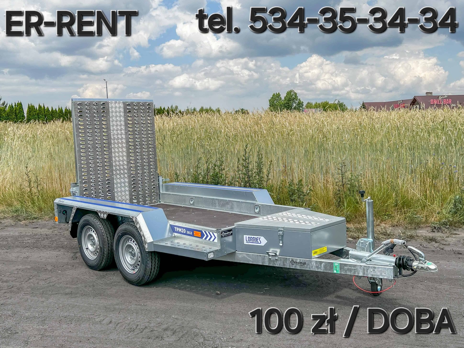 Wynajem minikoparki z silnikiem KUBOTA 1200kg, w zestawie z 3 łyżkami
