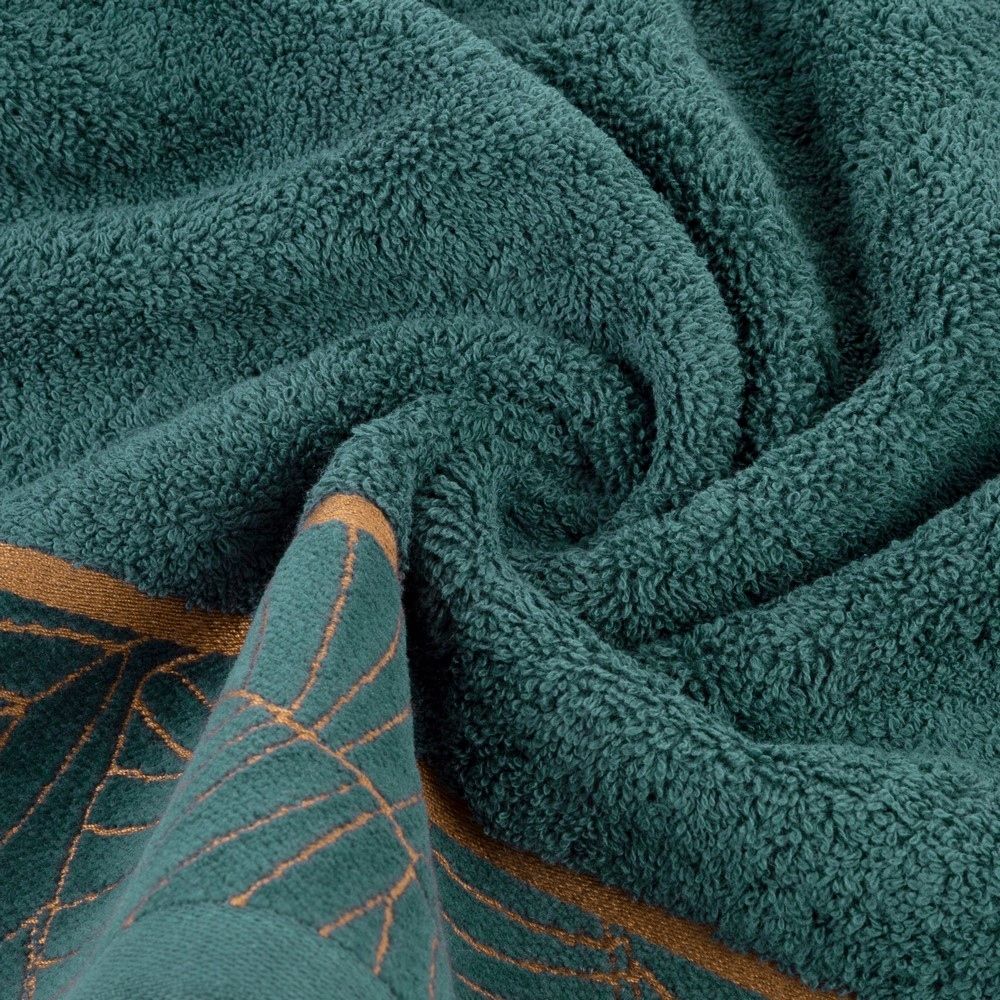 Ręcznik 70x140 Lili 2 turkusowy liście frotte