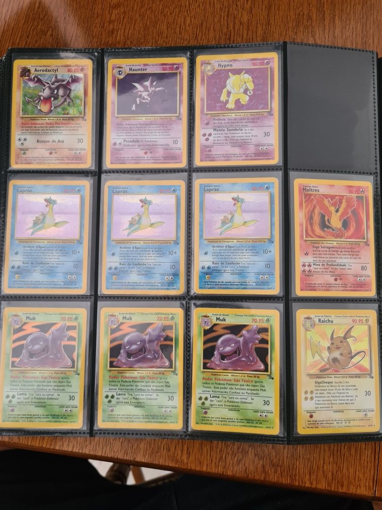 Cartas Holográficas Pokemon Base set, Jungle e Fossil (Em Português)