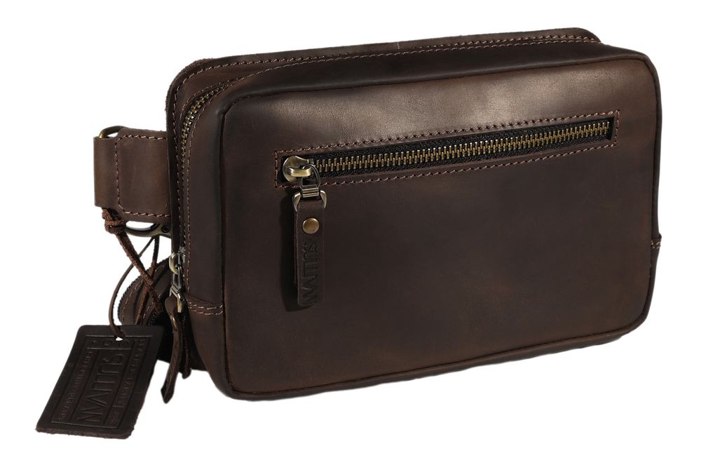 Сумка чоловіча слінг на плече бананка sms20-2(25) коричнева