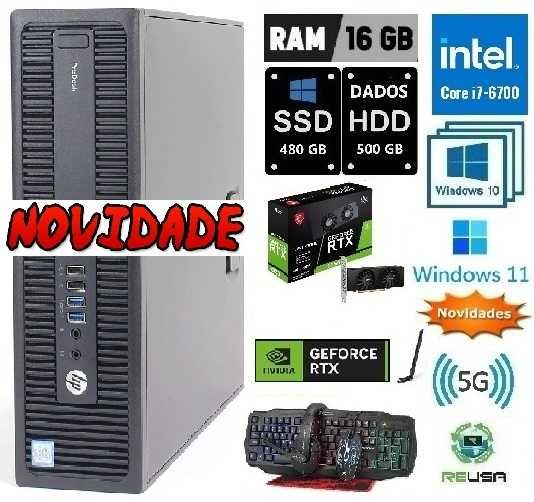 Novidade 2024! G2-6ªG-i7-3.4Ghz|16Gb|SSD+HDD|RTX-3050-6G-D6|5G|KIT|W11