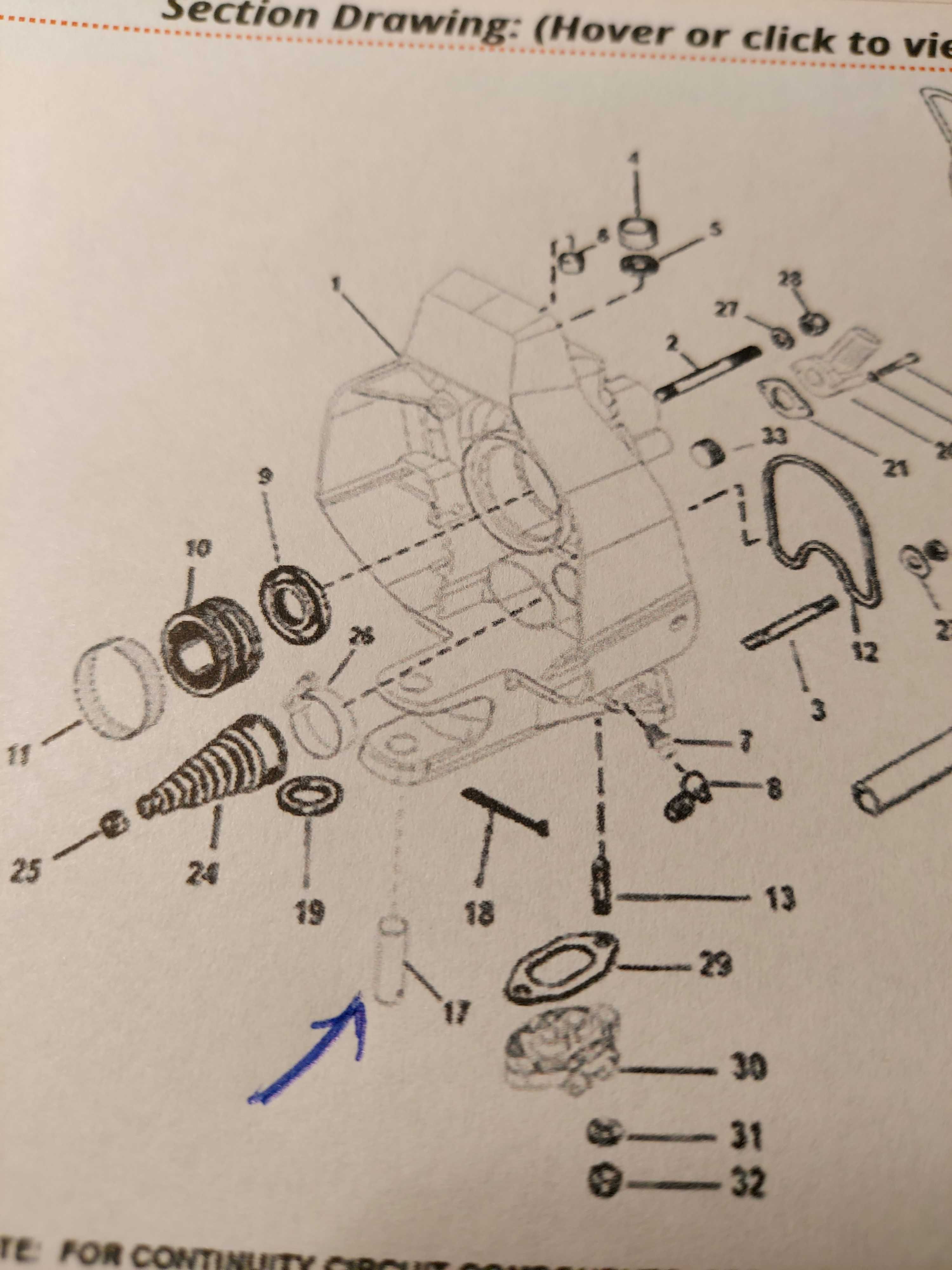 mercruiser  bravo 1,2,3 , alpha one,  części dolny sworzeń gimbala