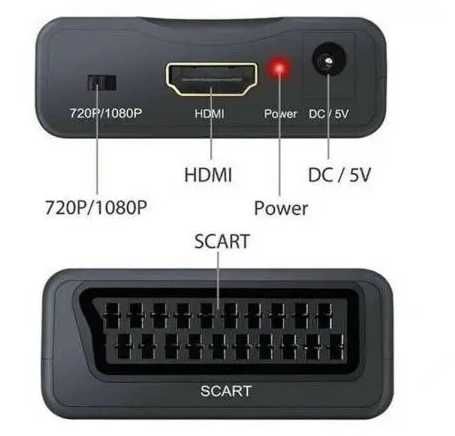 Конвертер видео  SCART на HDMI 1080p/720p с блоком питания