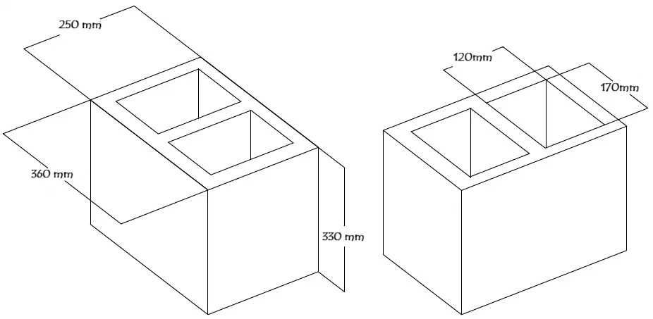 Pustak wentylacyjny podwójny h=330mm wentylacja komin kominy 2 kanał