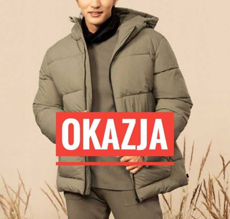 Kurtka puchowa męska Outhorn - oliwkowa. Rozmiar XL. Okazja.
