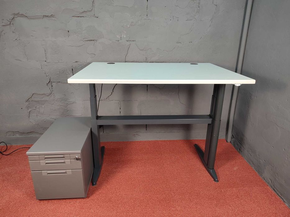 Biurko elektryczne szafka na kółkach zestaw pracy biurowej home office