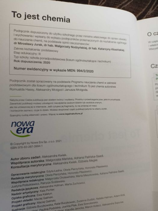 To jest chemia 1 Nowa era MEN 994/1/2019