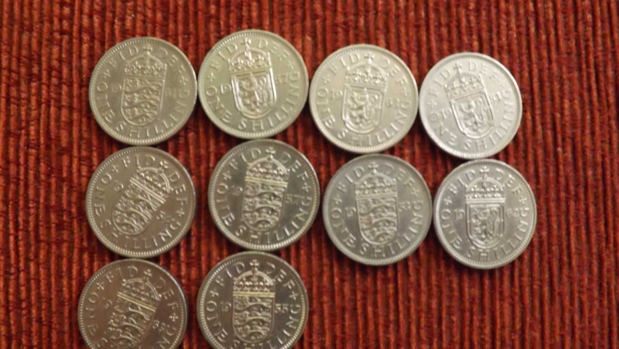 Монети Великобританії 1шиллінг,2 шиллінга та Half Crown