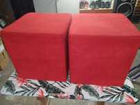 Pufy czerwone kostka 40x40