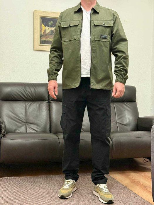 Брюки-карго темно-синие (современный крой)