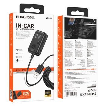 Borofone Transmiter FM BC49 June Bluetooth czarny