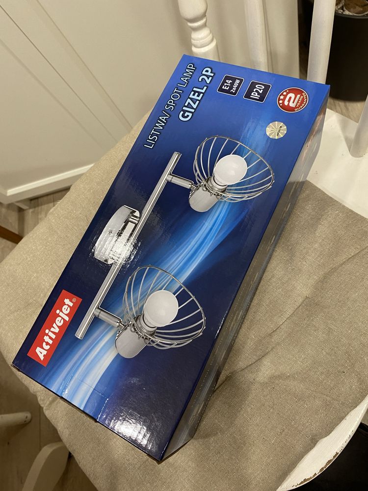 Nowa lampa Listwa reflektorowa Gizel srebrna 2 x E14 Activejet