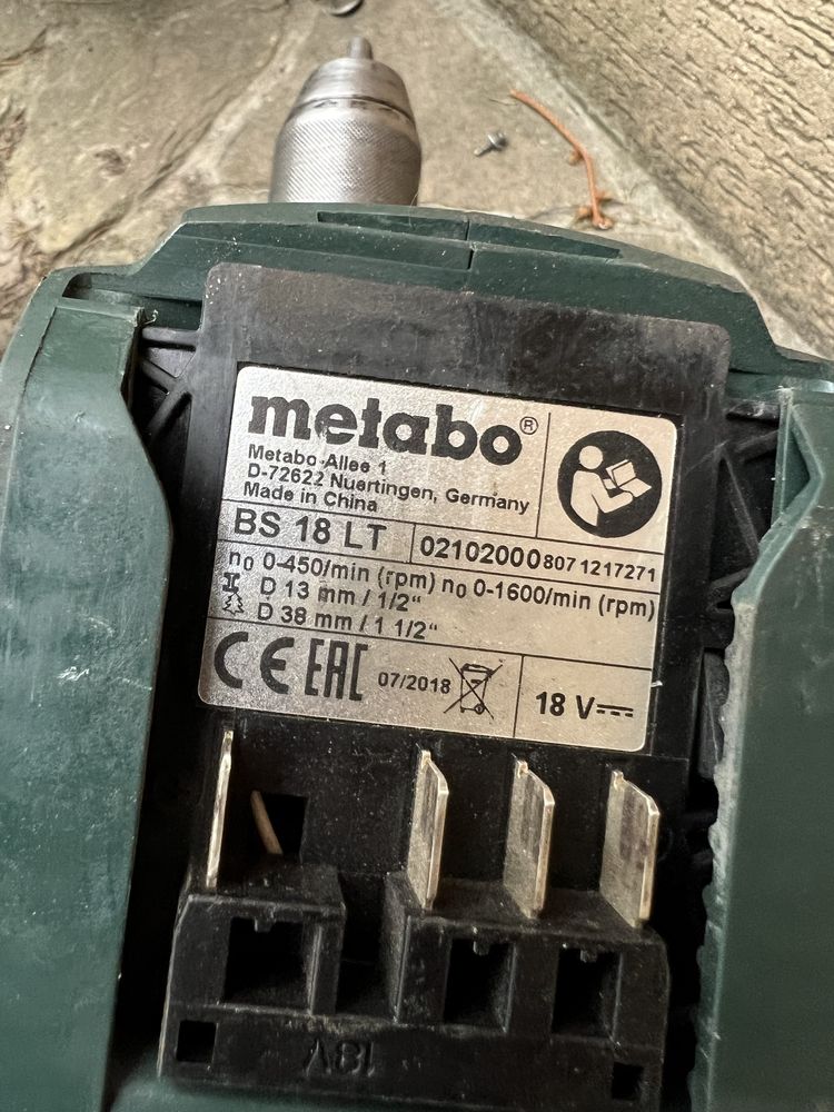 Шуруповерт Metabo BS 18 LT дефект